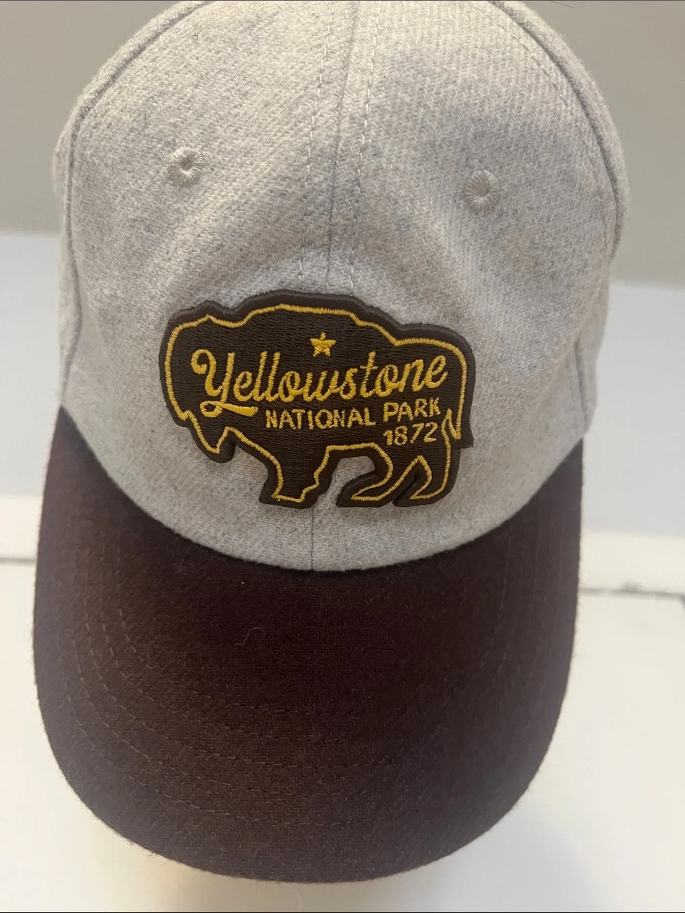 American Needle Yellowstone National Park Two-Tone Gray and Brown Cap